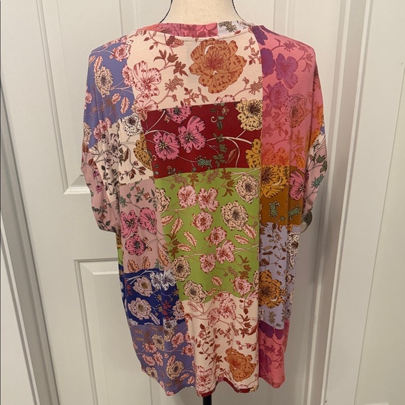 Johnny Was Multicolor Floral Patchwork Tee - Picture 2 of 5